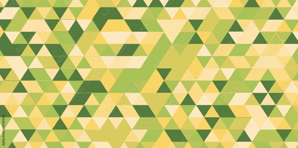 Poster Abstract seamless pattern geometric triangle background with Origami style. Vector green triangular mosaic and low polygon texture Creative Design wallpaper template background vector illustration.	
