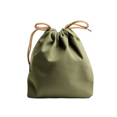 Green Drawstring Bag Isolated