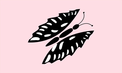 Butterfly vector silhouette black and white 
