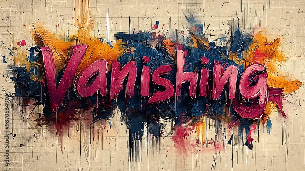 Poster vanishing text with abstract colorful artistic background
