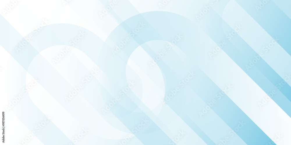Poster Abstract blue and white diagonal geometric shapes line background. blue color background abstract art.  Trendy minimal banner, Vector illustration abstract graphic design pattern background template.