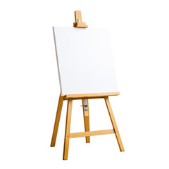 Wooden Easel with Blank Canvas