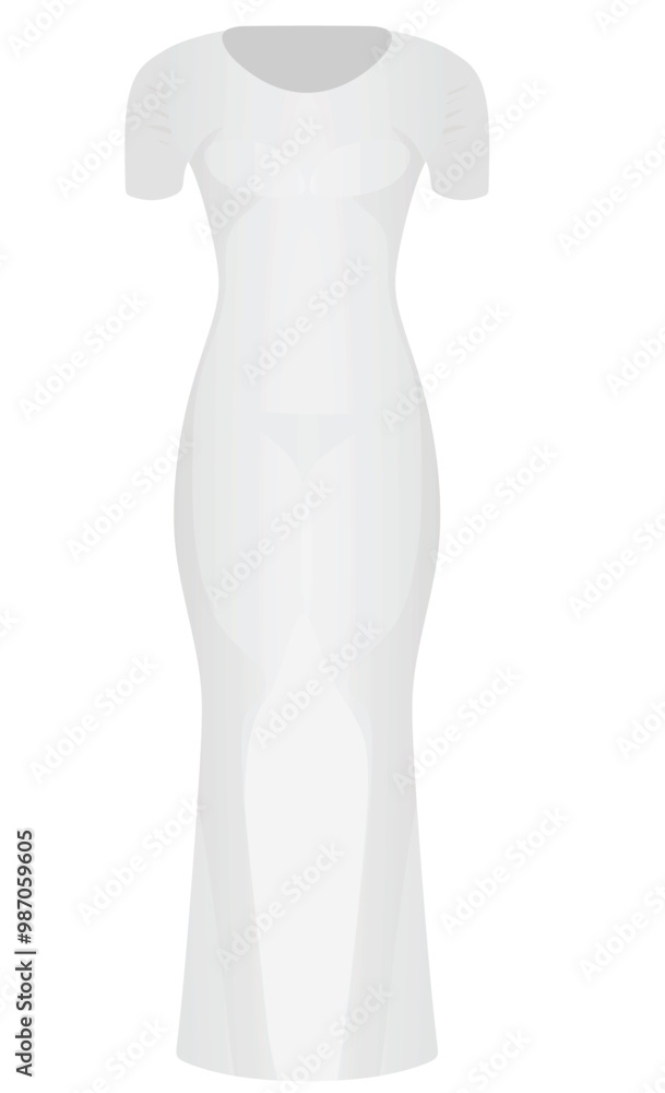 Wall mural White woman dress. vector illustration