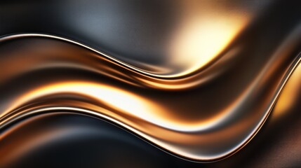 A sleek 3D gradient background blending metallic gold and copper, creating smooth, curved forms that reflect light, giving a luxurious and high-end feel.