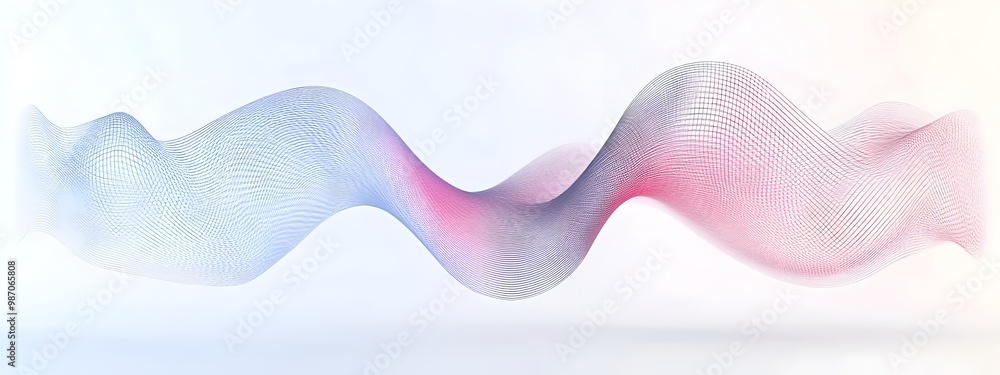 Poster elegant 3d rendered light wave with fourier transform representation