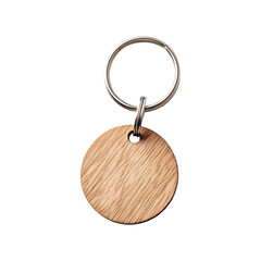 Wooden Keychain Tag with Metal Ring