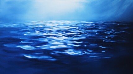 Deep indigo fading into sky blue with a glossy, water-like reflection, evoking calm and elegance.