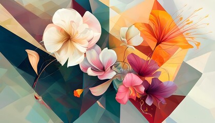 Dynamic Fusion of Abstract Florals and Geometric Patterns