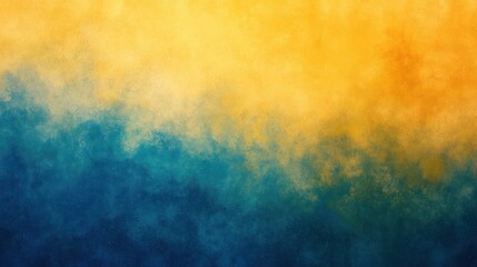 Obraz premium photograph of Abstract blurred gradient background with a grainy texture, featuring a smooth transition from yellow to blue