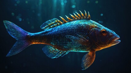 Naklejka premium underwater view of fish in the sea.