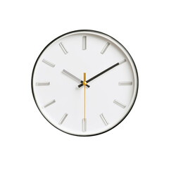 Simple White Clock with Gold and Black Hands