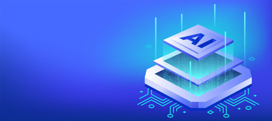 Artificial Intelligence AI Chip Technology Banner