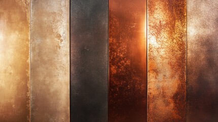 Fototapeta premium Rich copper to metallic bronze gradient with a glossy, reflective texture, offering a modern, industrial feel.