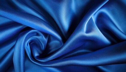 Obraz premium Luxurious Flowing Blue Satin Fabric with Soft Ripples and Shimmering Highlights. Close-Up of Silky Texture Illuminated by Gentle Light for Elegant Background or Design Inspiration