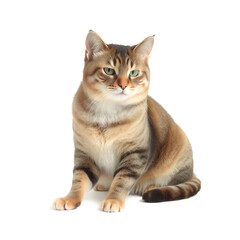 Portrait of a beautiful cat isolated on white background. Studio shot.