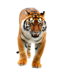 Obraz premium a big tiger standing isolated on white background