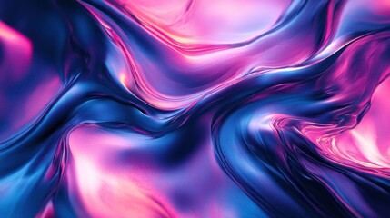 Obraz premium Swirling strokes of rose pink, midnight blue, and neon purple, flowing in a bold 3D abstract pattern with strong textures on a white canvas.