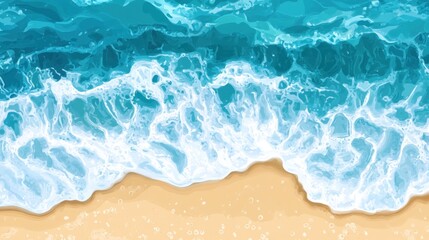 Ocean Waves Crashing On Sandy Beach