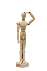 Wooden dummy isolated on a transparent background