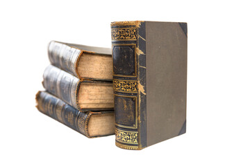 Vintage books isolated on the transparent background