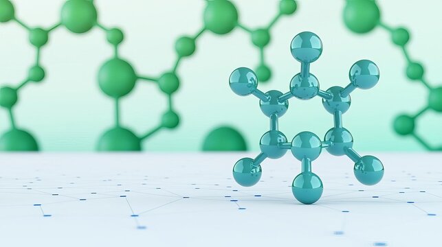 Biomarker discovery represented by brightly colored molecules floating in a vast