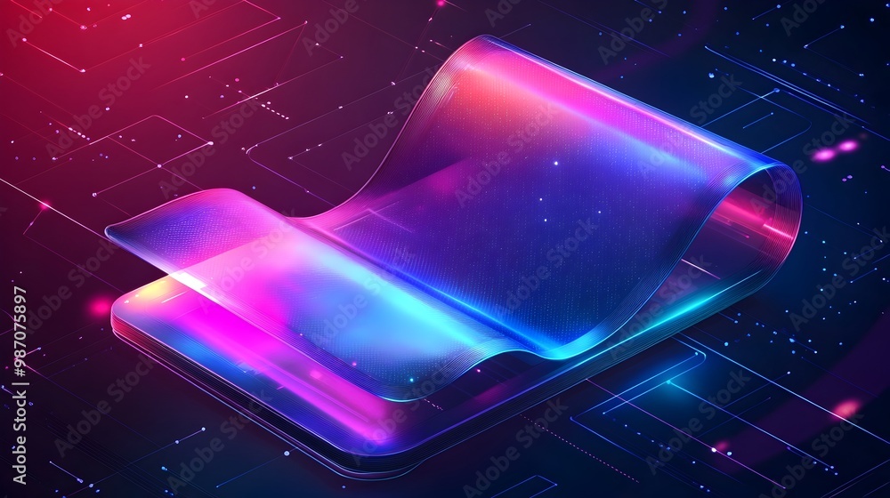 Poster graphene enhanced flexible smartphone screen with ultra thin layers and advanced electronics