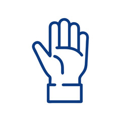 Obraz premium Vector Blue Hand-Raising Icon for Apps and Websites