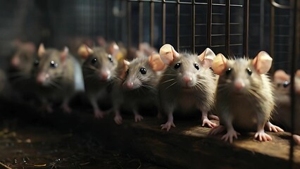 Obraz premium Group of rats in the cage