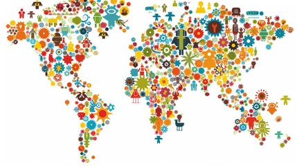 Fototapeta premium Global business expansion through international crm, diverse teams, and innovative growth strategies