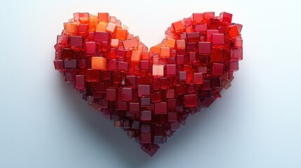 Red Heart from Cubes