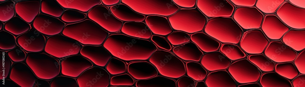 Poster a vibrant close-up of textured red scales, showcasing an abstract pattern and depth, perfect for art