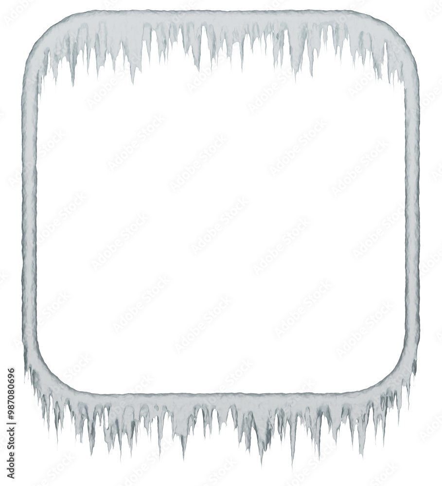 Poster square ice frame: a frozen square frame, perfect for adding a wintry touch to your designs.