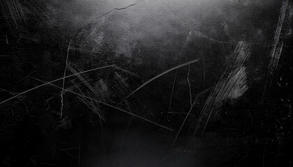 Weathered Black Canvas Surface with Scratches and Faded White Marks, Textured and Distressed for Industrial or Grunge Themed Backgrounds