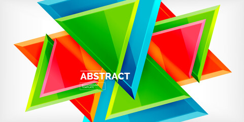 Abstract background - glossy triangles. Vector Illustration For Wallpaper, Banner, Background, Card, Book Illustration, landing page
