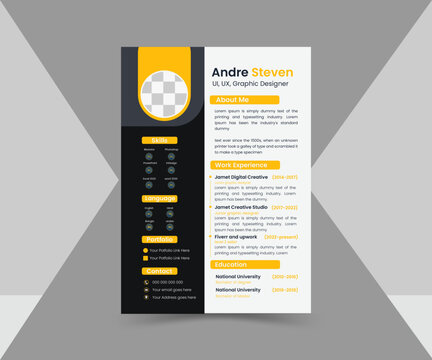 full customized Innovative and modern CV and Resume design vector template bio data template