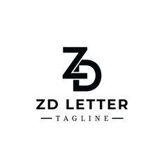 Alphabet letters Initials Monogram logo ZD, ZD INITIAL, ZD letter
