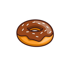 Illustration of Chocolate donut with sprinkles 