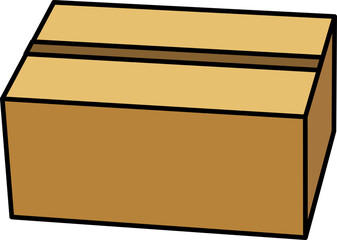 ダンボール　ボックス　60サイズ 　260×190×110　主線太め　ガムテープ　カラー