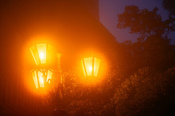 Illuminated Lanterns at Night