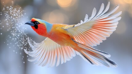 Obraz premium Colorful Bird in Flight