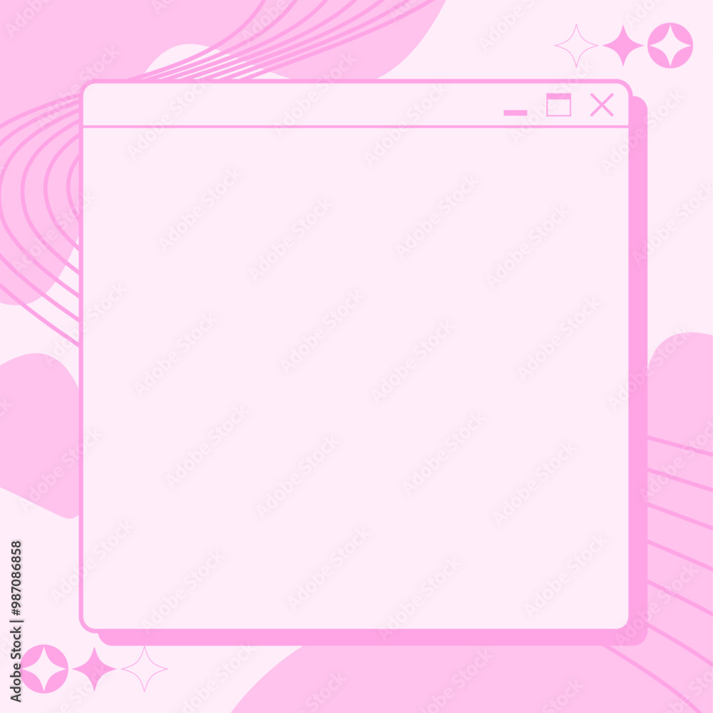 Aufkleber pastel pink lo-fi window dialog message box frame template background