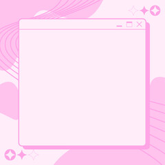 Pastel Pink Lo-fi Window Dialog Message Box Frame Template Background