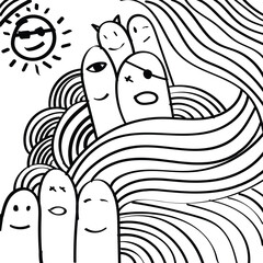 Character doodle hand drawn isolated on white background. Vector illustration