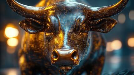 Obraz premium Bull Market Concept with Digital Trading Platform for Financial Growth Strategies