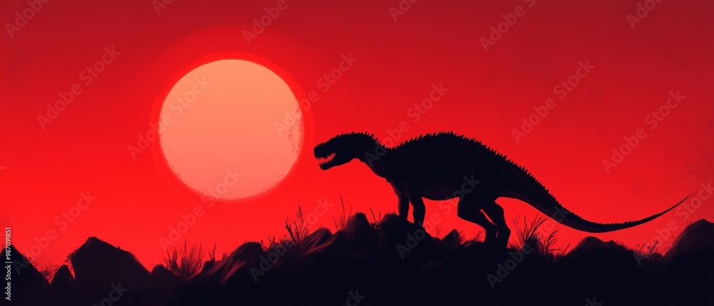 Canvas Prints T-rex silhouette