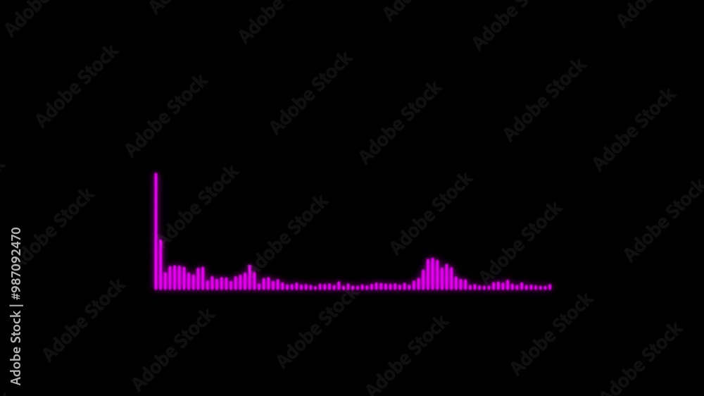 Aufkleber sound wave animated in black background. audio waveform spectrum animation, visualization sound grap