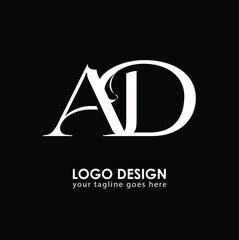 AD AD Logo Design, Creative Minimal Letter AD AD Monogram