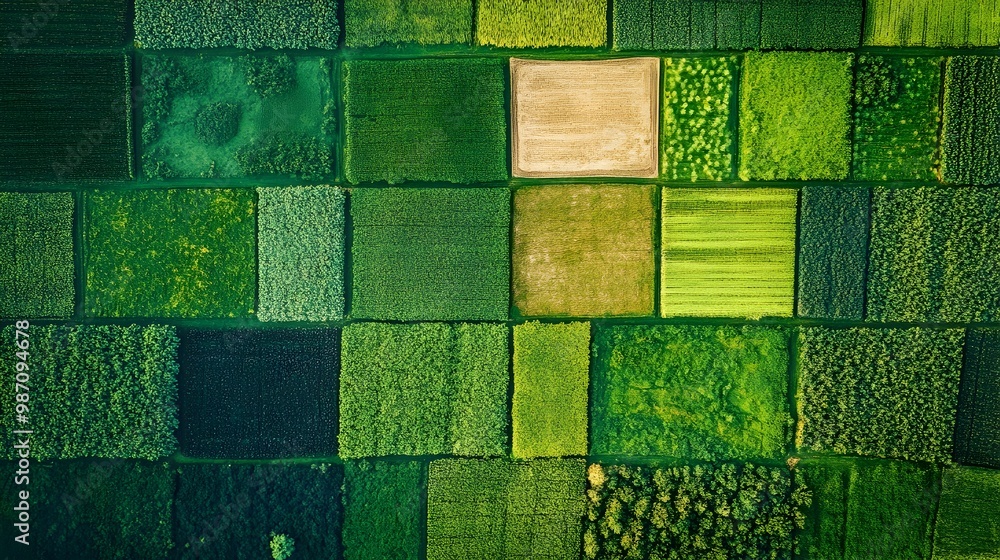 Poster satellite imagery of precision farming techniques showcasing crop yield and distribution patterns