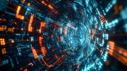 Fototapeta premium Surreal Cyber Monday Realm with Glowing Ecommerce Platforms and Swirling Data Streams