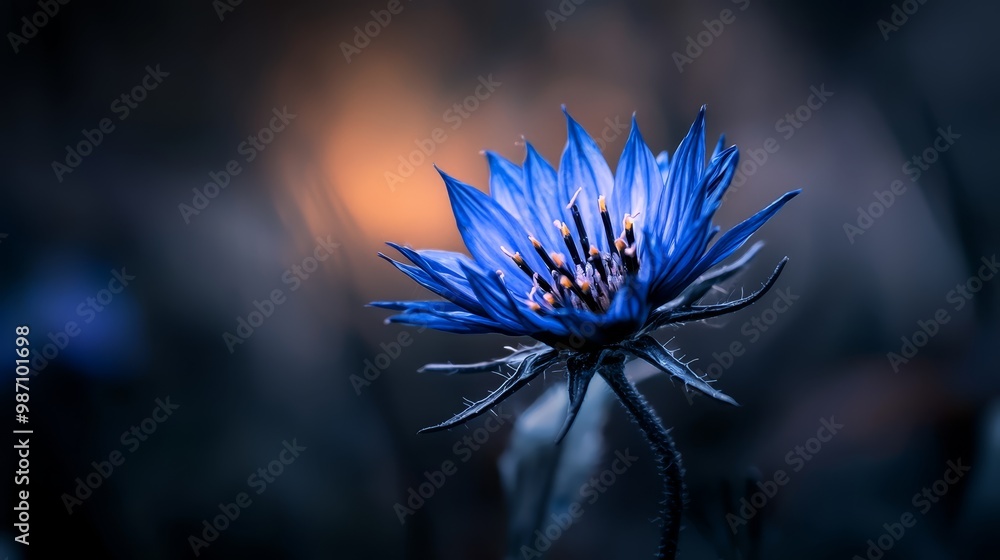 Canvas Prints  A tight shot of a blue bloom with a blurred foreground and background